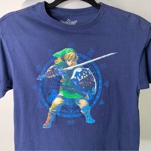 Nintendo Boy's Blue Legend of Zelda Link T-Shirt Short Sleeve Size Medium